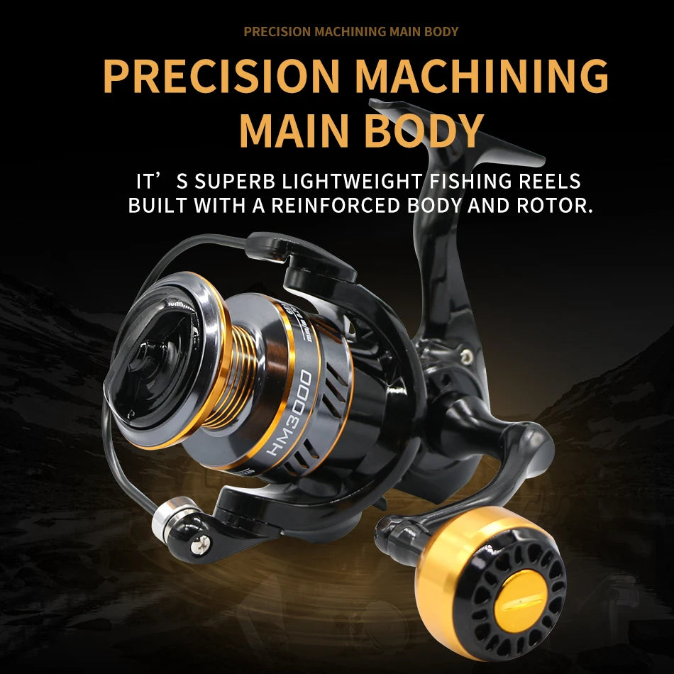 Rooblinos Metal Spinning Fishing Reel With Powerful Drag System
