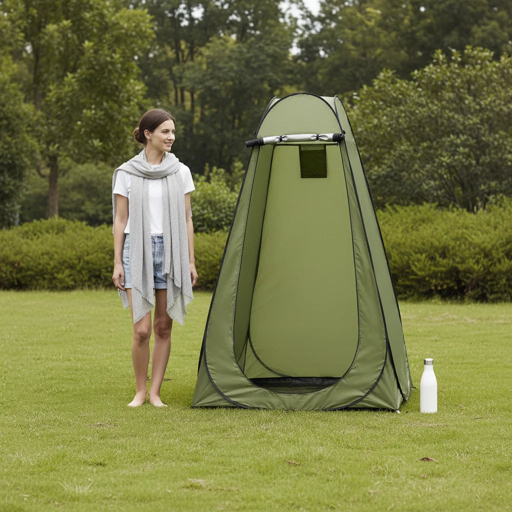 Portable Camping Toilet Tent Privacy Shelter for Hiking and Outdoor Use