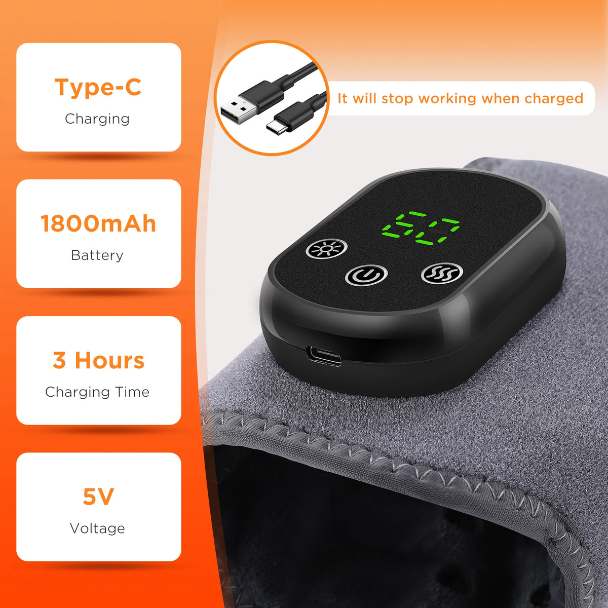 Hailicare Wireless Electric Heating Ankle Brace With Massage Support