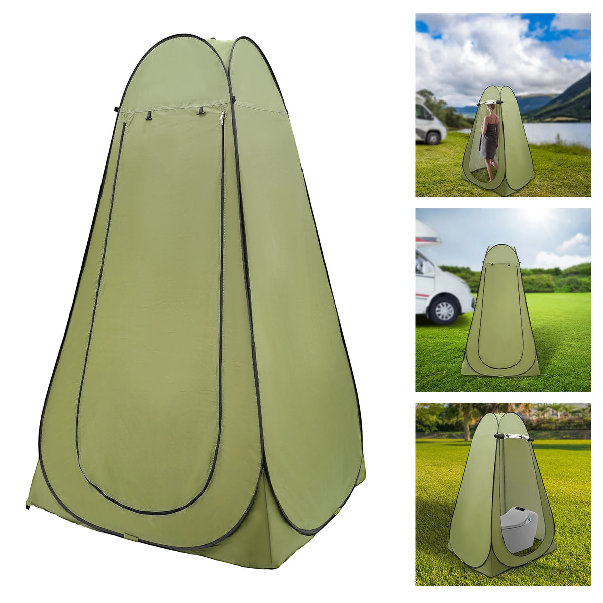Portable Camping Toilet Tent Privacy Shelter for Hiking and Outdoor Use
