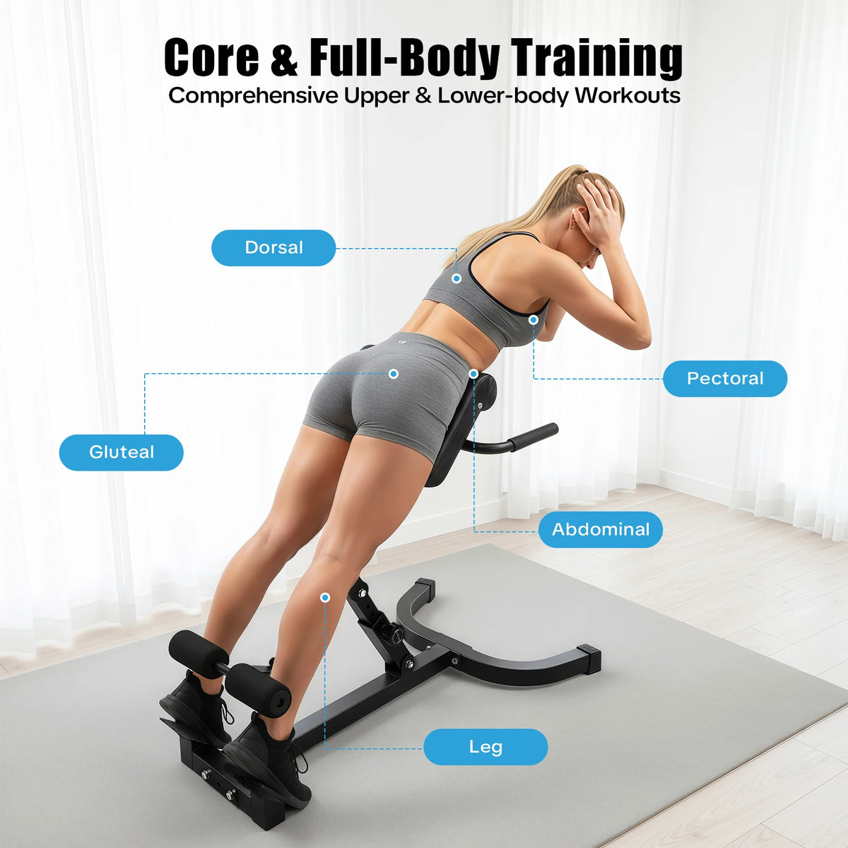 Roman Chair Back Extension Machine For Strength Training Home Gym