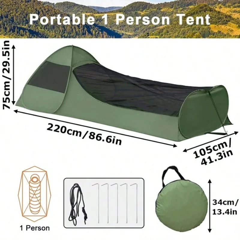 Quick Opening Mosquito Proof Camping Tent With Mesh Windows