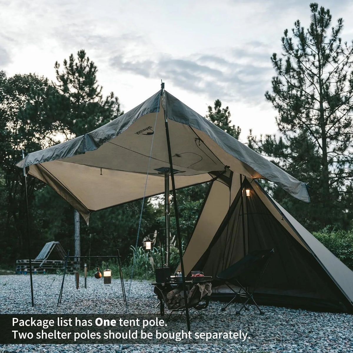 Naturehike Chimney Window Teepee Camping Tent With Flame Retardant Fabric