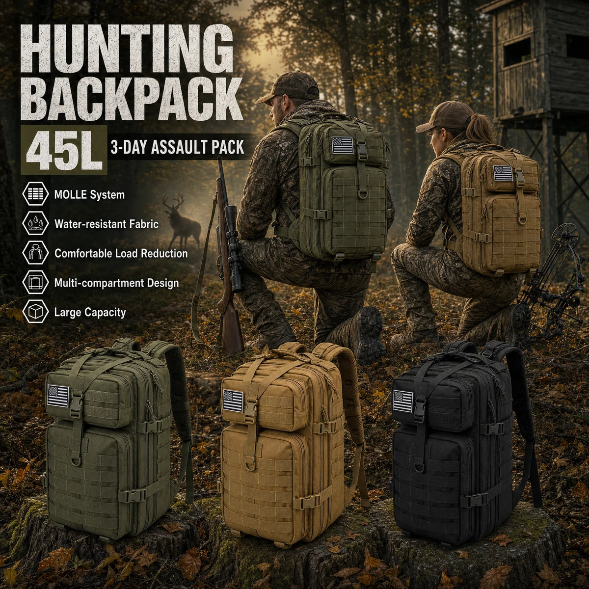 ReFire Gear Tactical Hunting Backpack Water Resistant Outdoor Pack