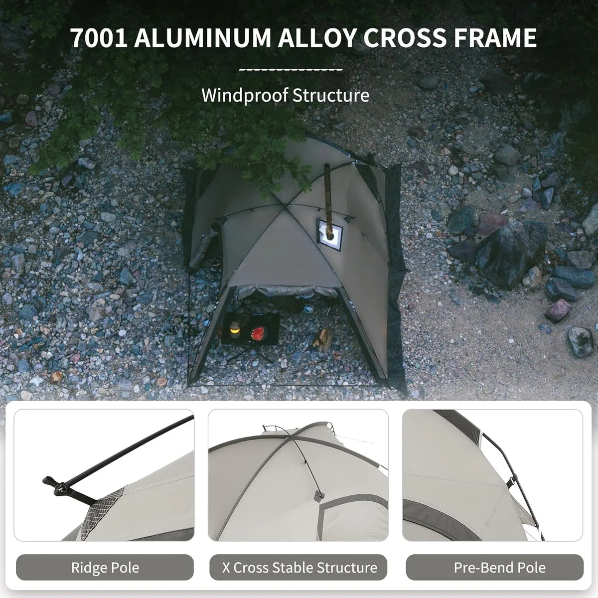 Naturehike Massif Waterproof Four Season Hot Tent With Stove Jack