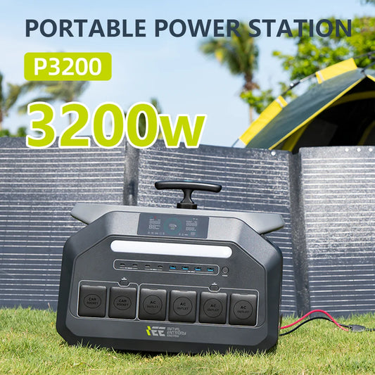 IEE P3200 Portable Power Station With LiFePO4 Solar Backup