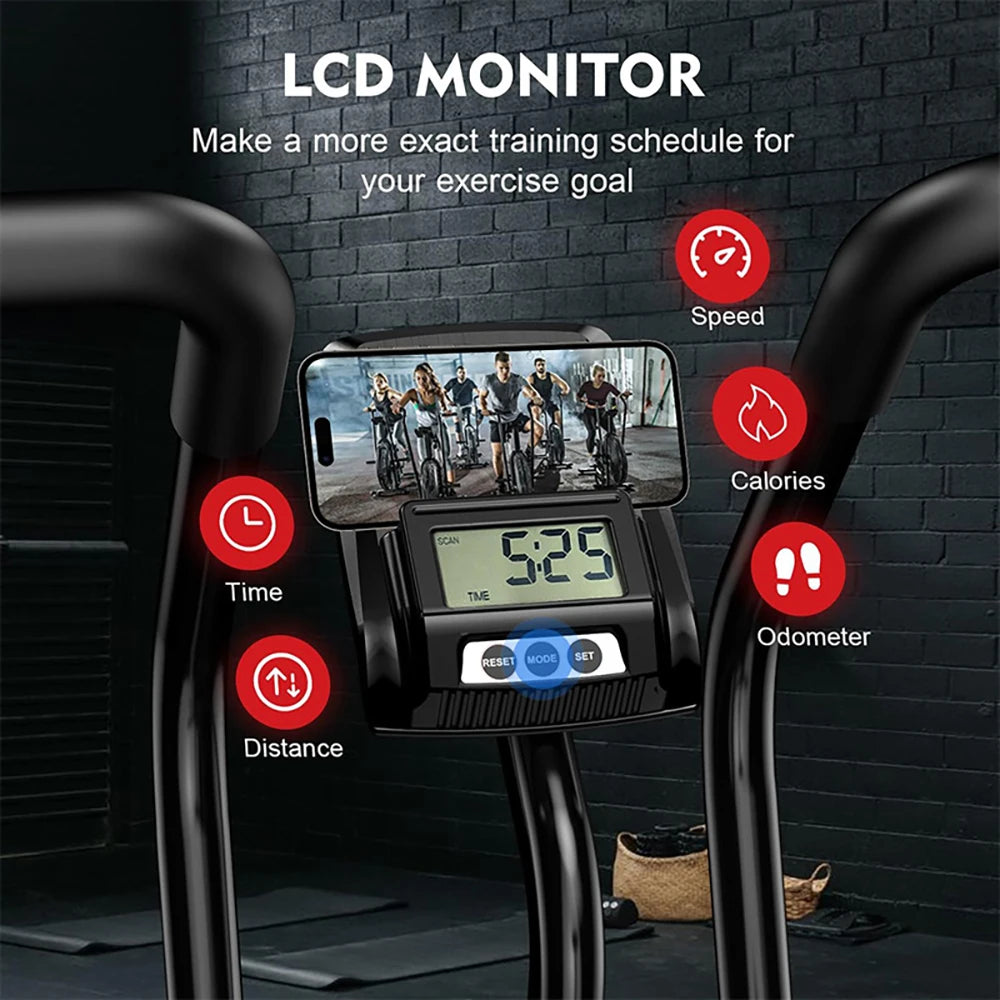 Pooboo Air Resistance Fan Bike For Full Body Cardio Workouts