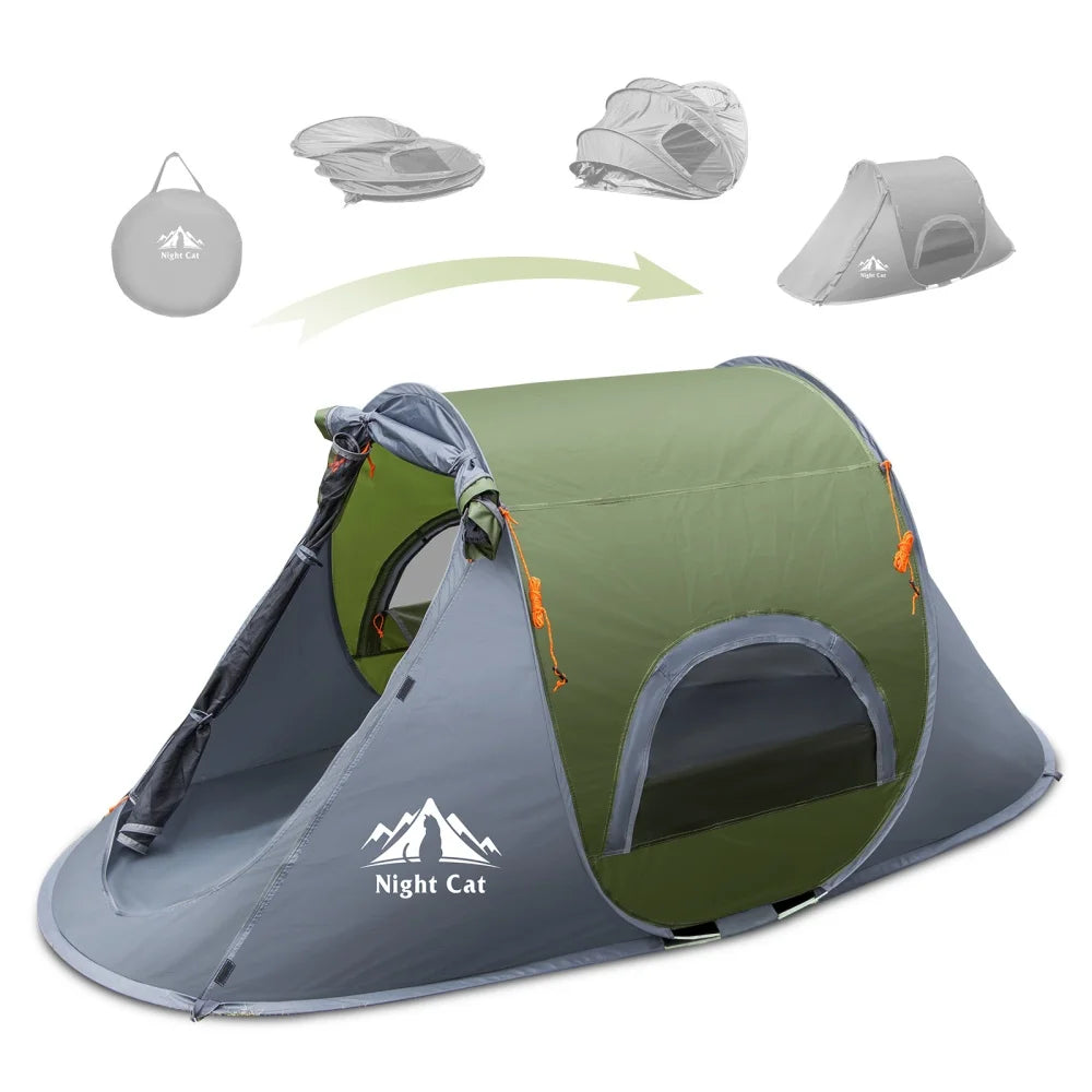 Night Cat Instant Waterproof Pop Up Tent for Camping Adventures