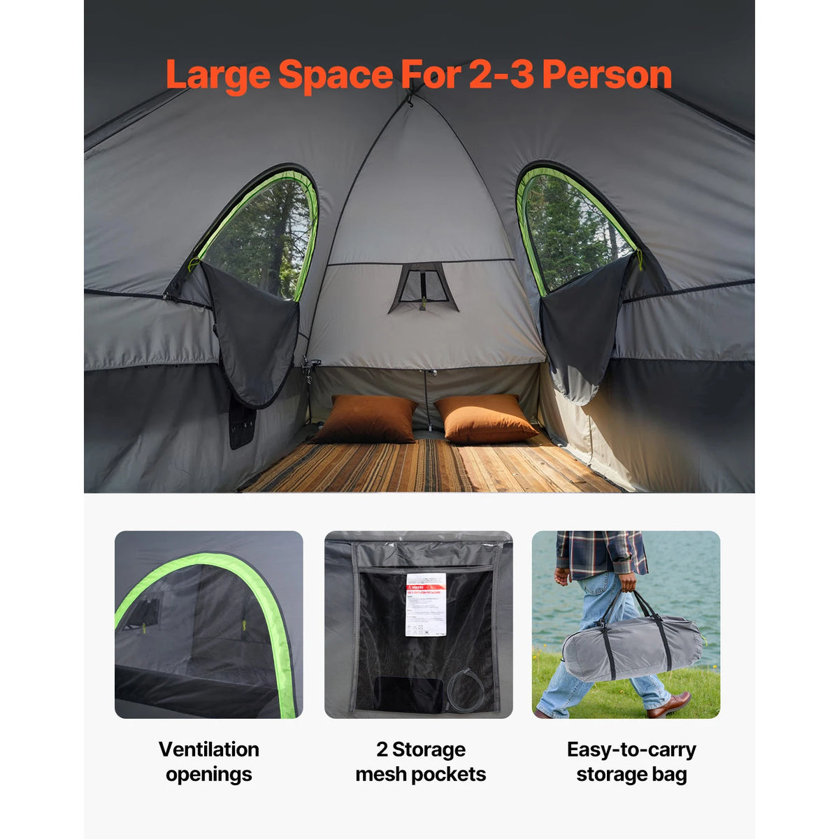 SucceBuy Waterproof Truck Bed Tent With Expandable Camping Awning