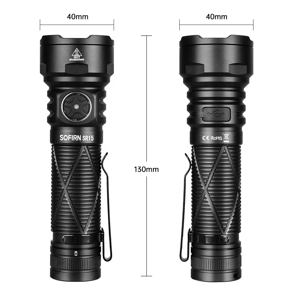 Sofirn SR15 Powerful SFT25R LED USB C Rechargeable Flashlight