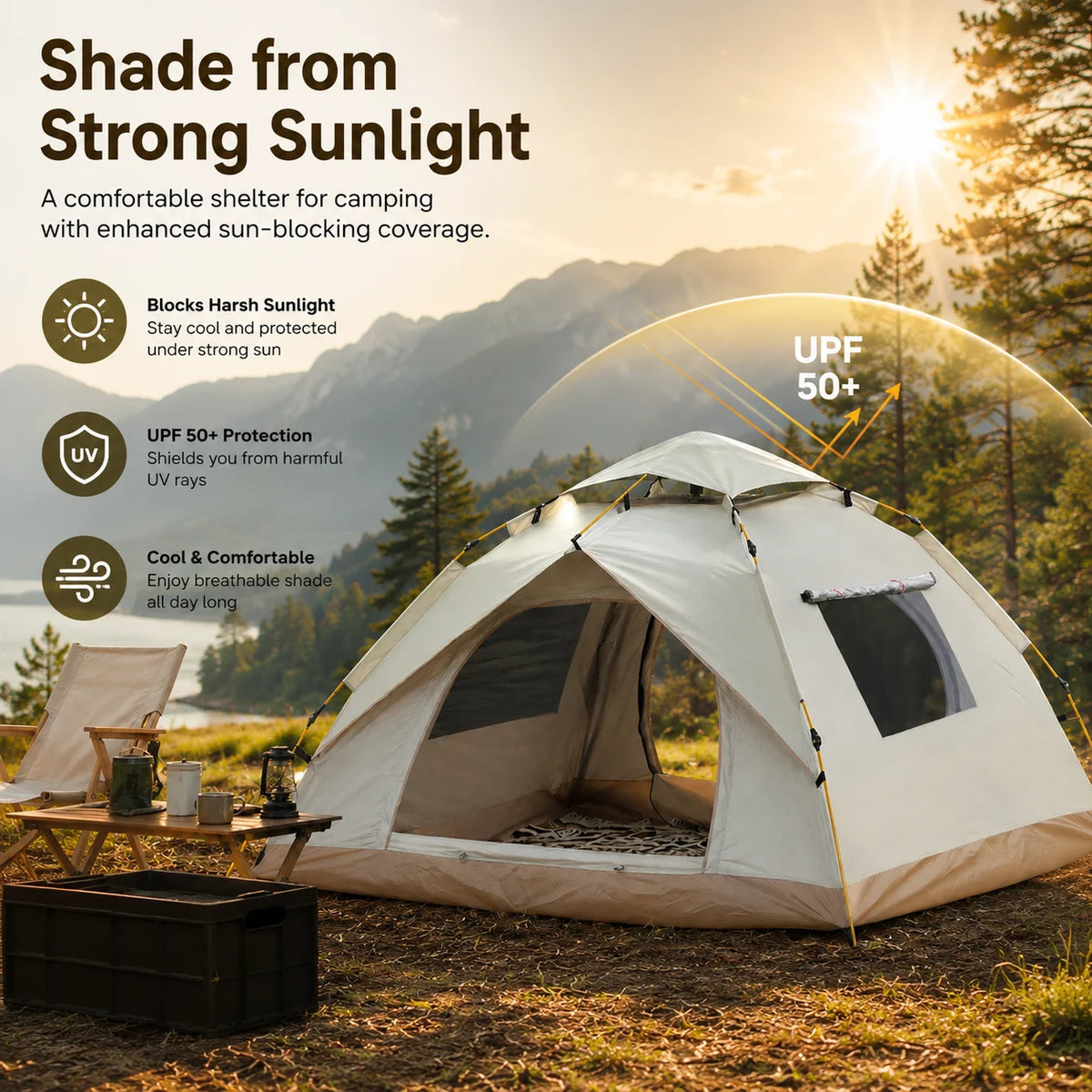 TRIBENEST Automatic Pop Up Camping Tent for Outdoor Adventures