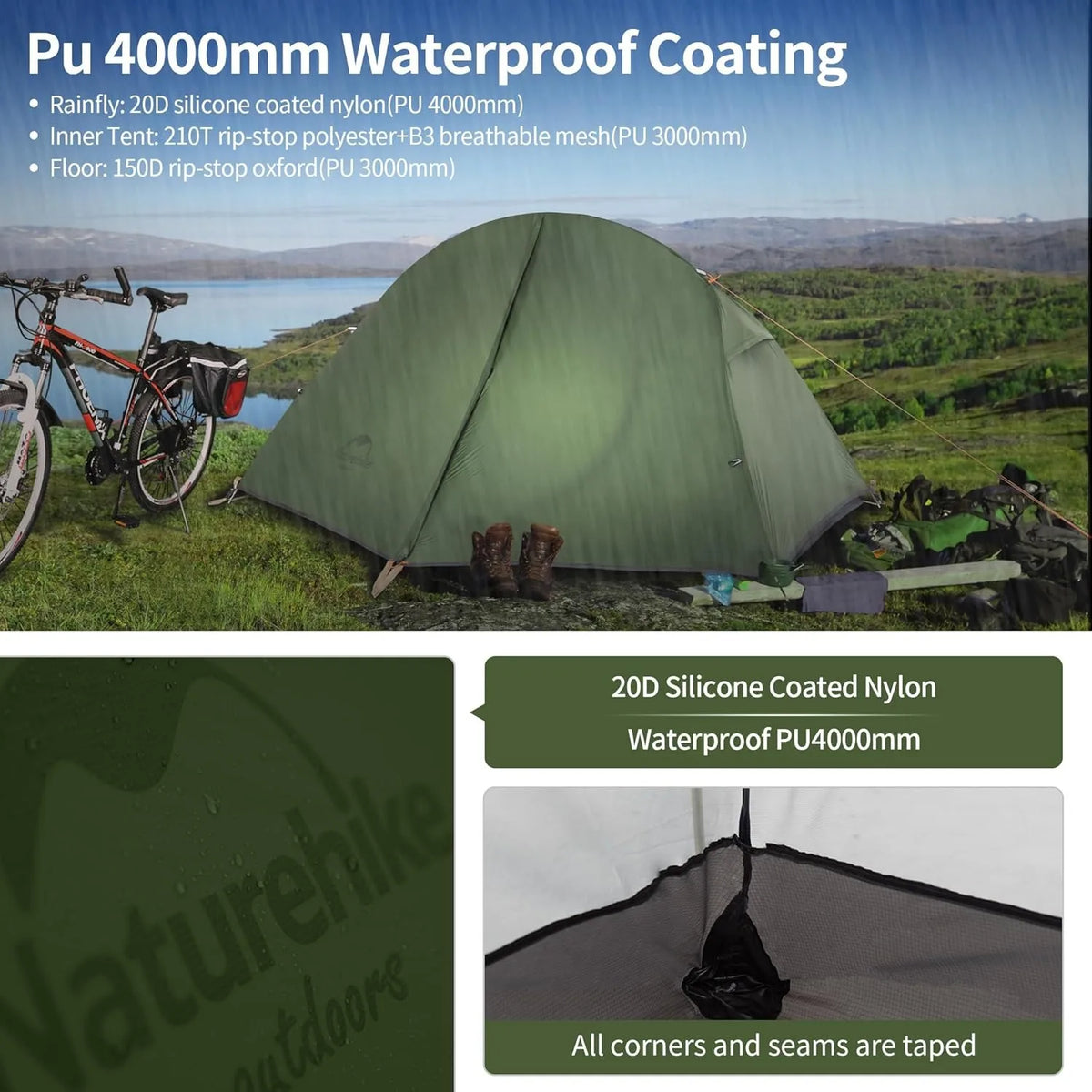 Naturehike Ultralight Waterproof Double Layer Trekking Camping Tent