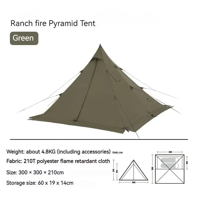 Naturehike Chimney Window Teepee Camping Tent With Flame Retardant Fabric