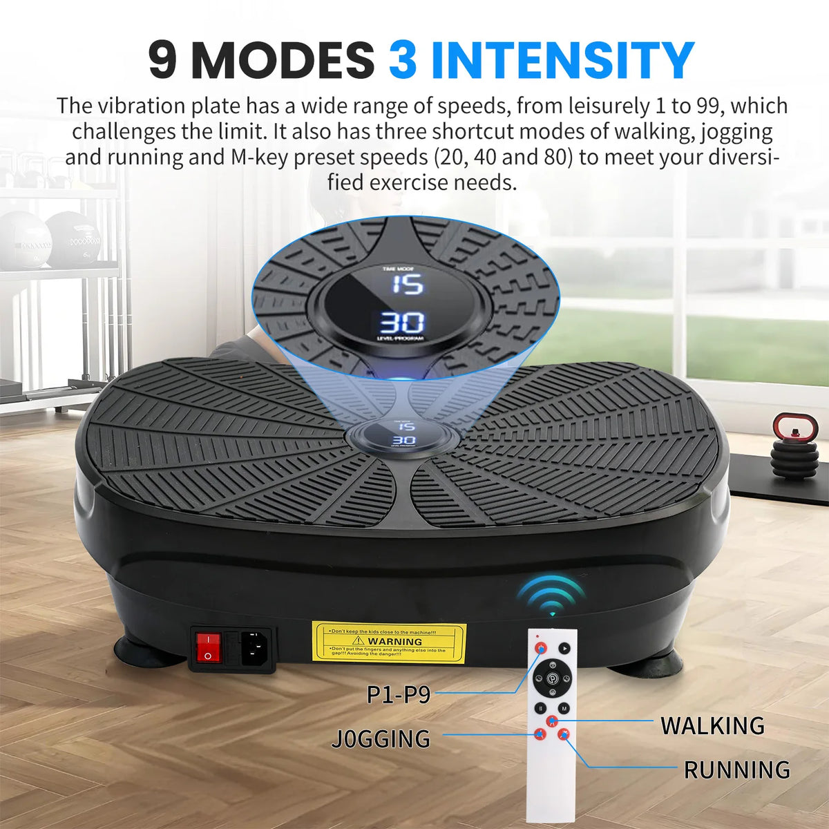 Portable Vibration Plate Exercise Machine With Resistance Bands